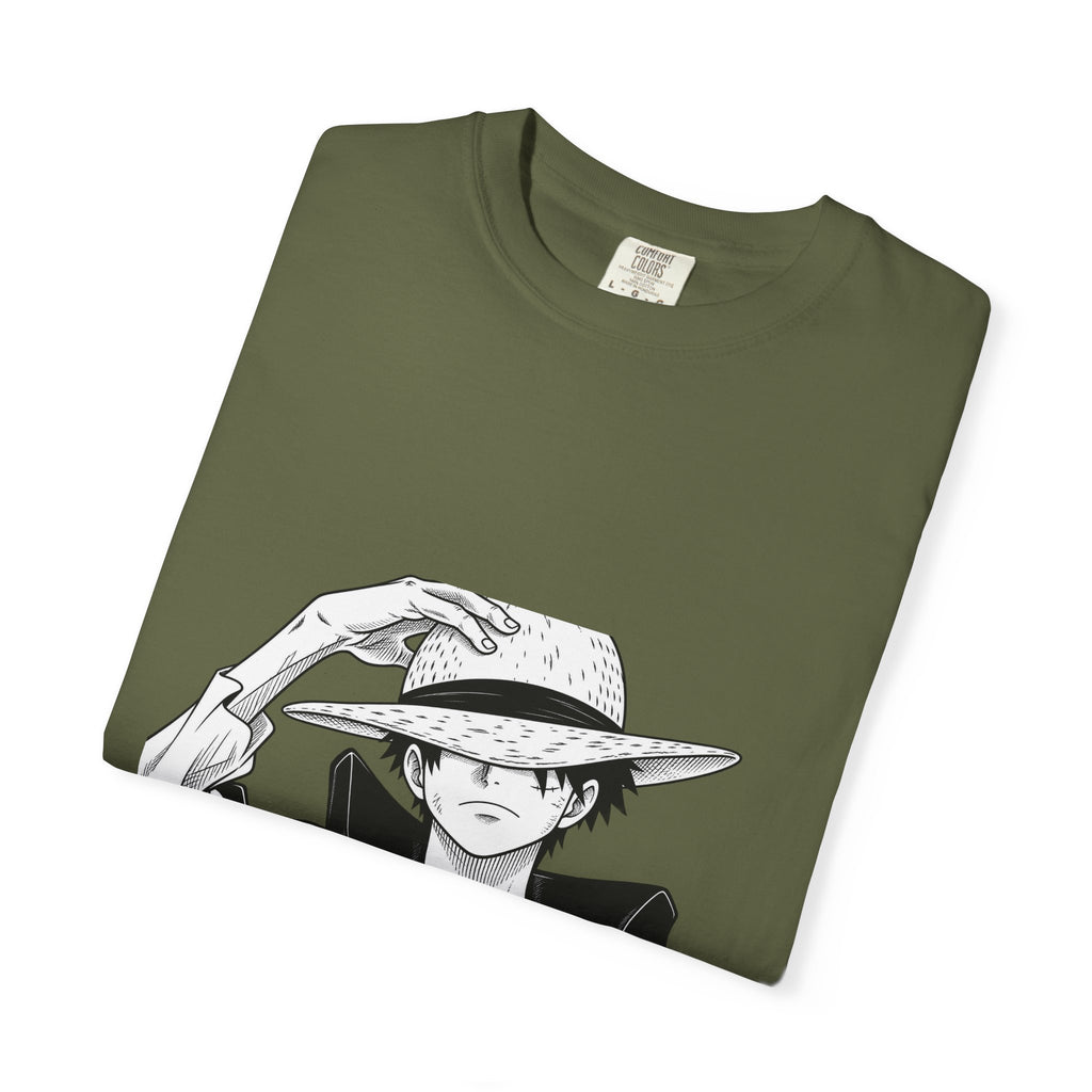 Anime Straw Hat Pirate T-Shirt – Minimal Luffy Illustration Tee