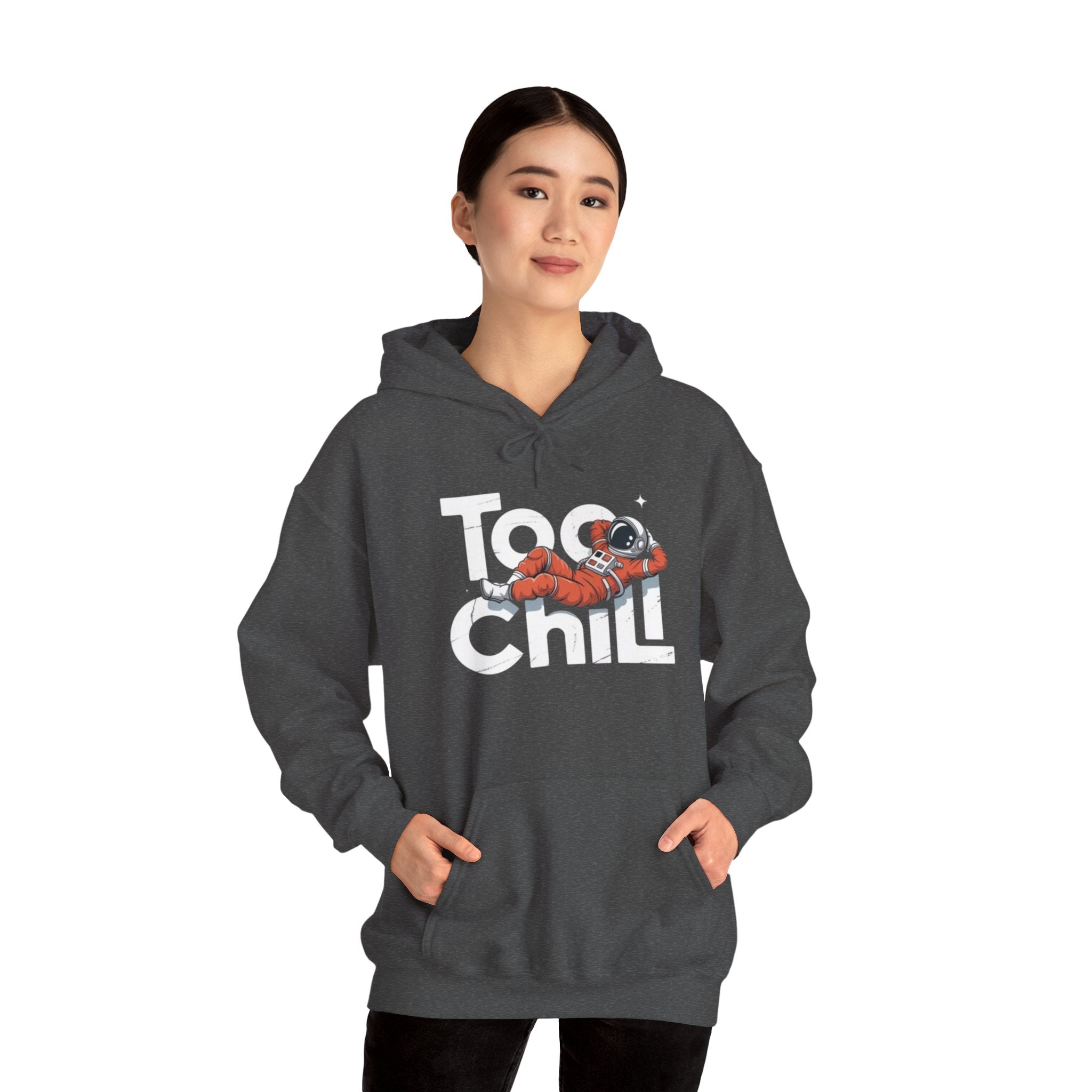 Too Chill Astronaut Hoodie — Retro Space Graphic Pullover