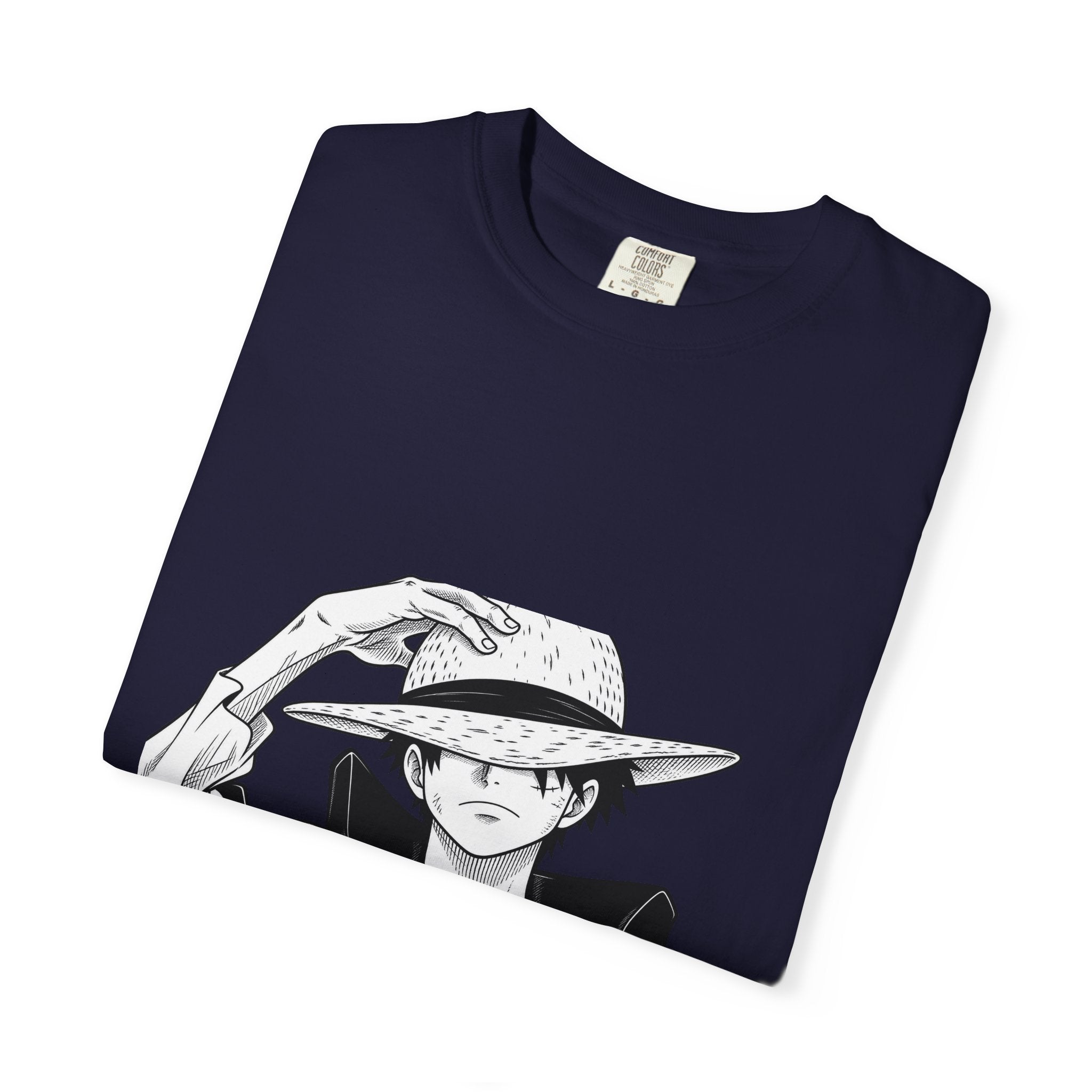 Anime Straw Hat Pirate T-Shirt – Minimal Luffy Illustration Tee