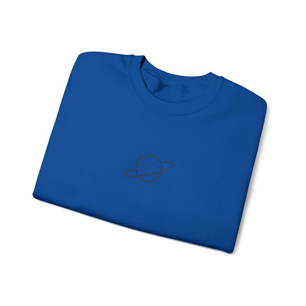 Minimal Planet Crewneck Sweatshirt Embroidered