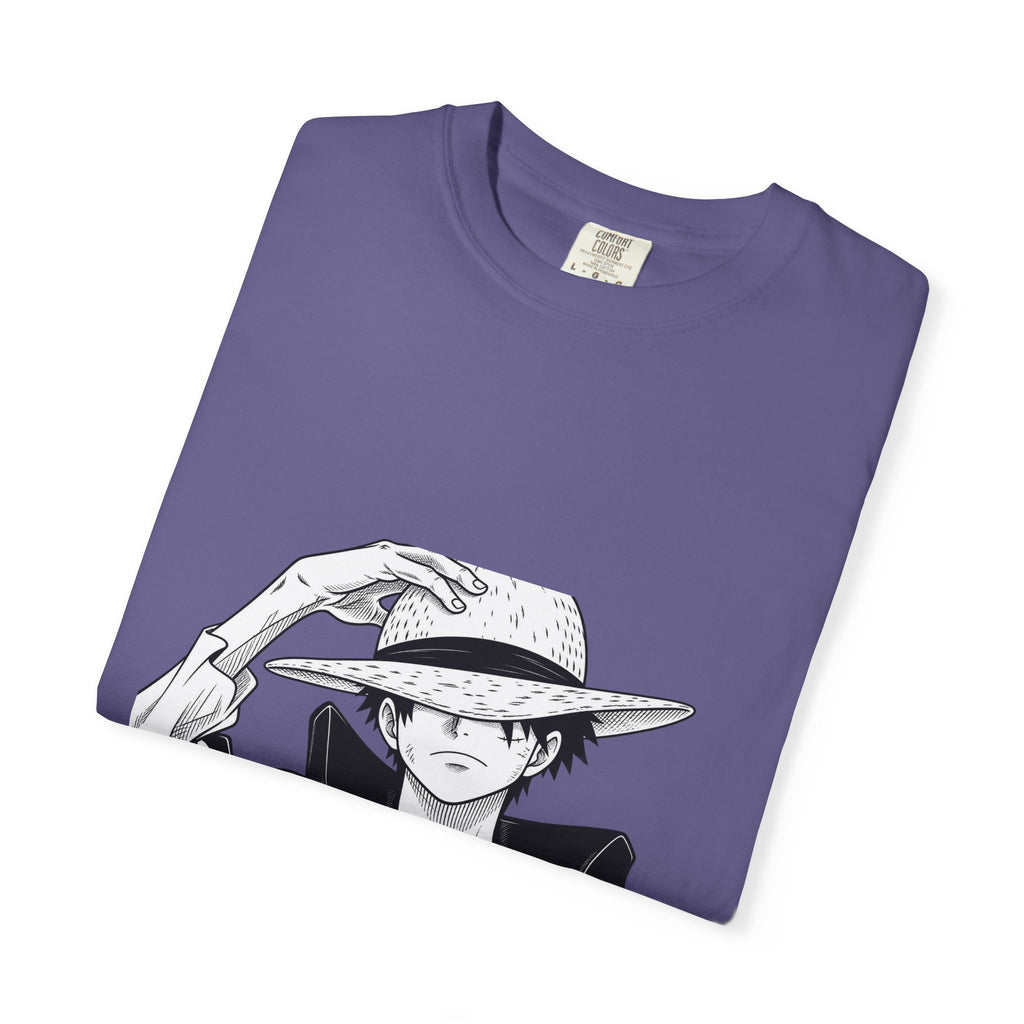 Anime Straw Hat Pirate T-Shirt – Minimal Luffy Illustration Tee
