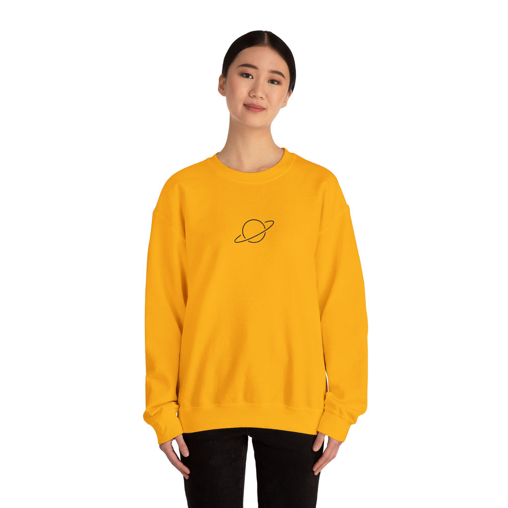 Minimal Planet Crewneck Sweatshirt Embroidered