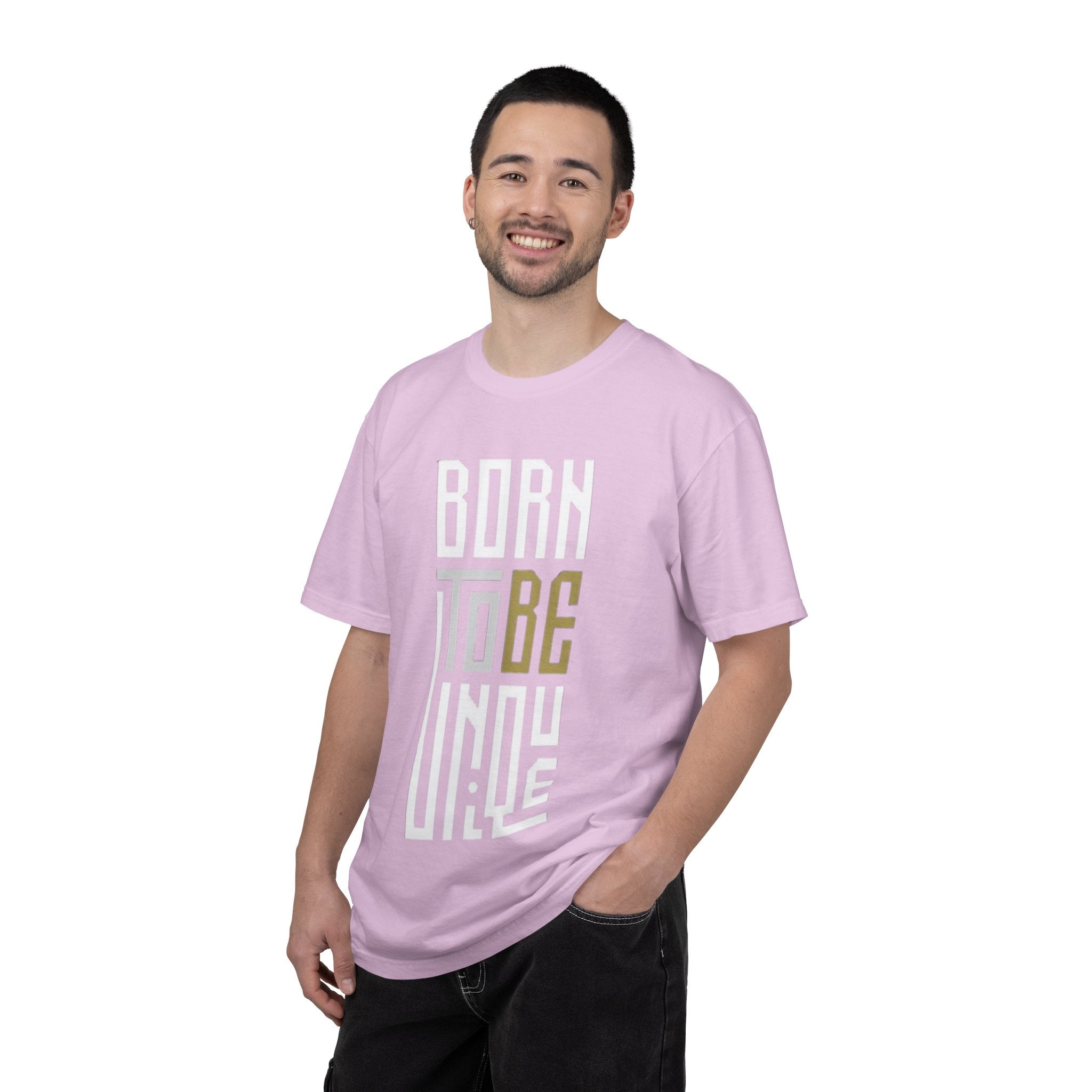 T-Shirt — "Born To Be Untile" Bold Vertical Typography Tee