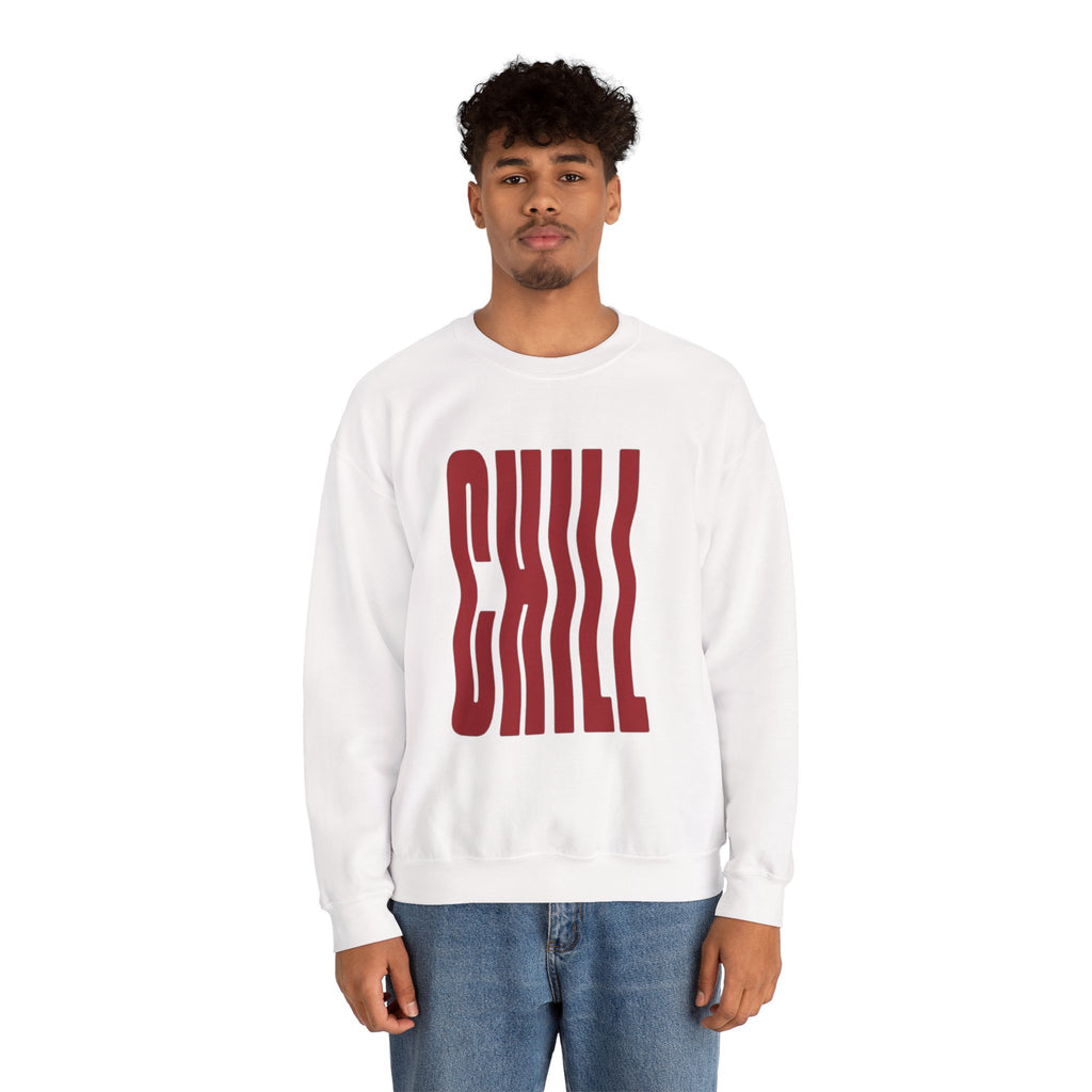 Chill Distorted Text Crewneck Sweatshirt