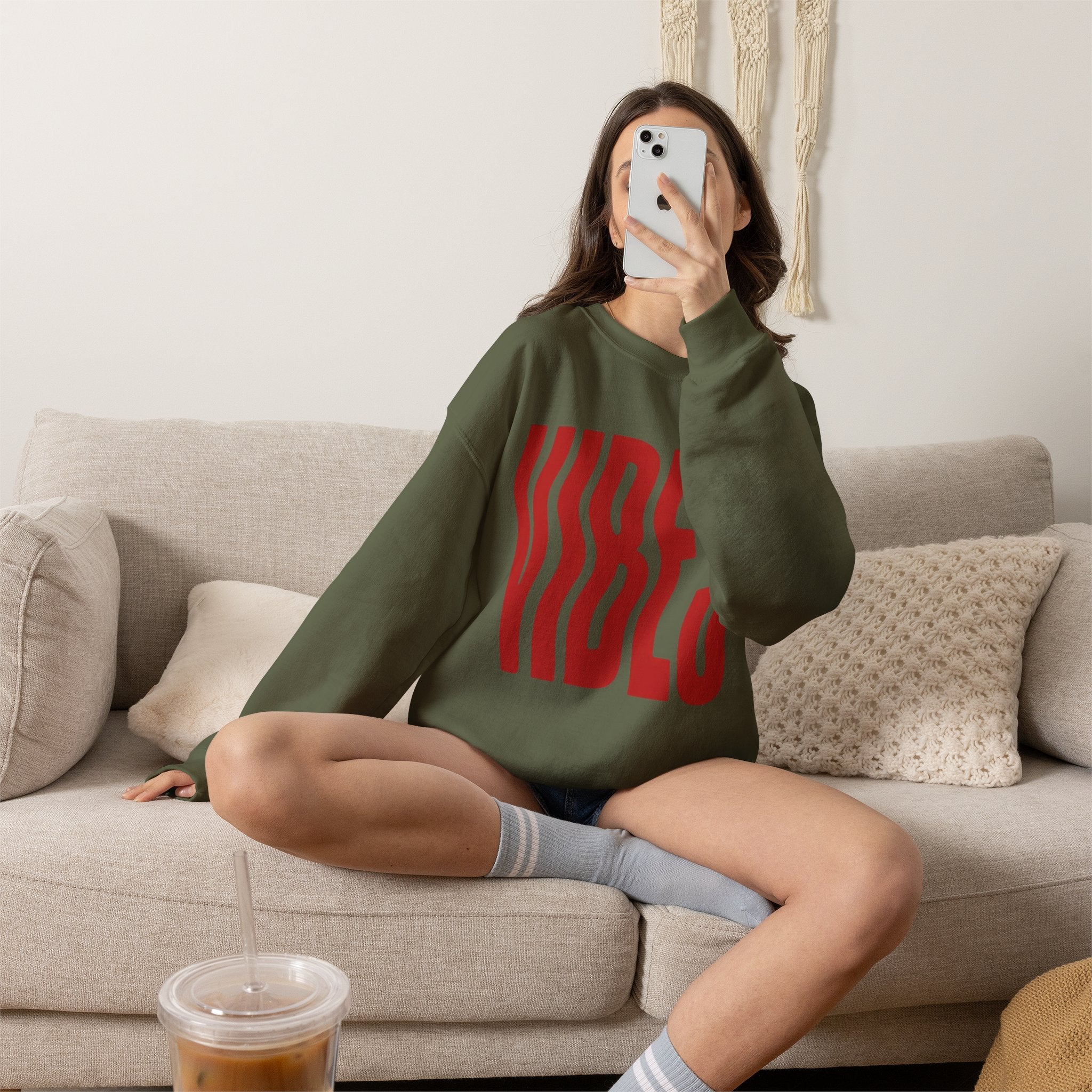 Vibes Distorted Crewneck Sweatshirt