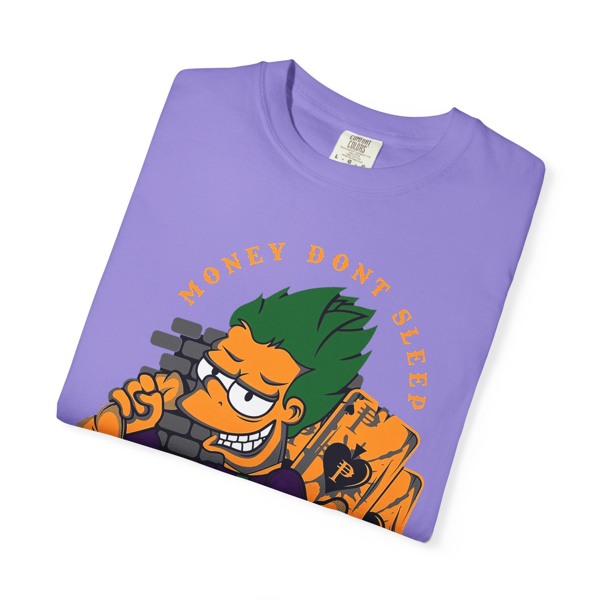 T-Shirt — 'Money Don’t Sleep' Cartoon Hustle Tee