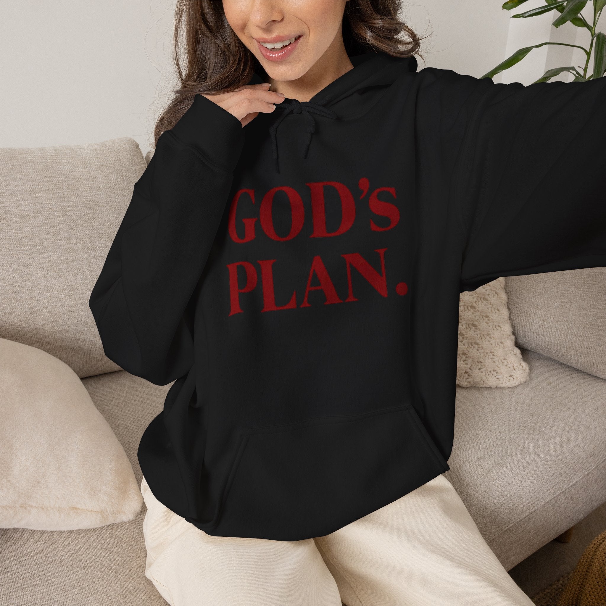 God's Plan Hoodie — Faith-Inspired White Pullover