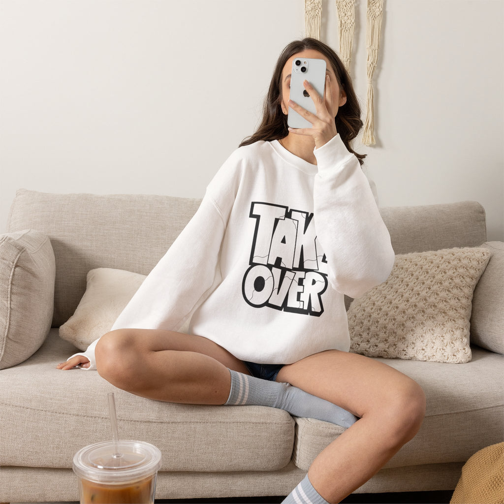 Take Over Crewneck Sweatshirt — Bold Streetwear Graphic Pullover