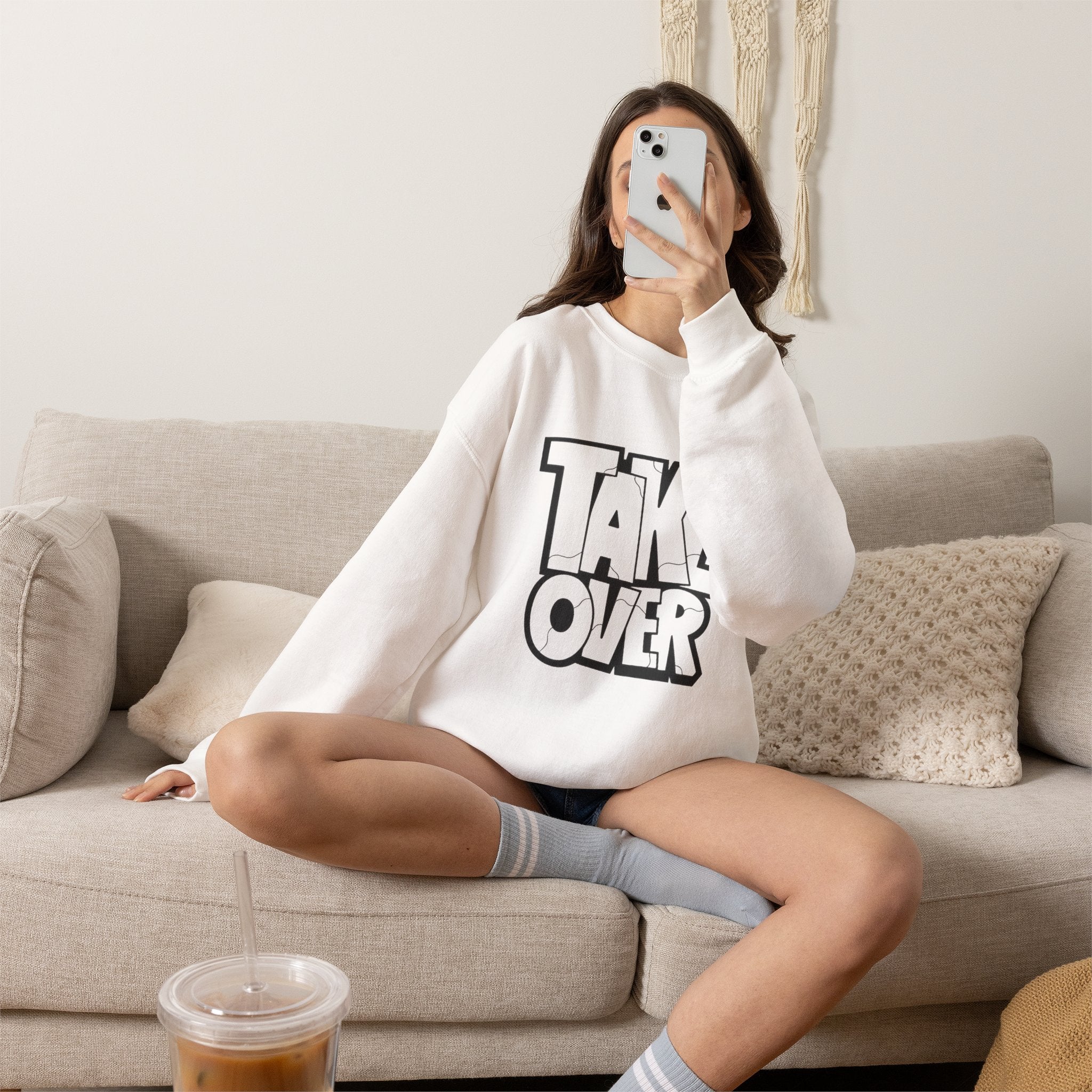 Take Over Crewneck Sweatshirt — Bold Streetwear Graphic Pullover