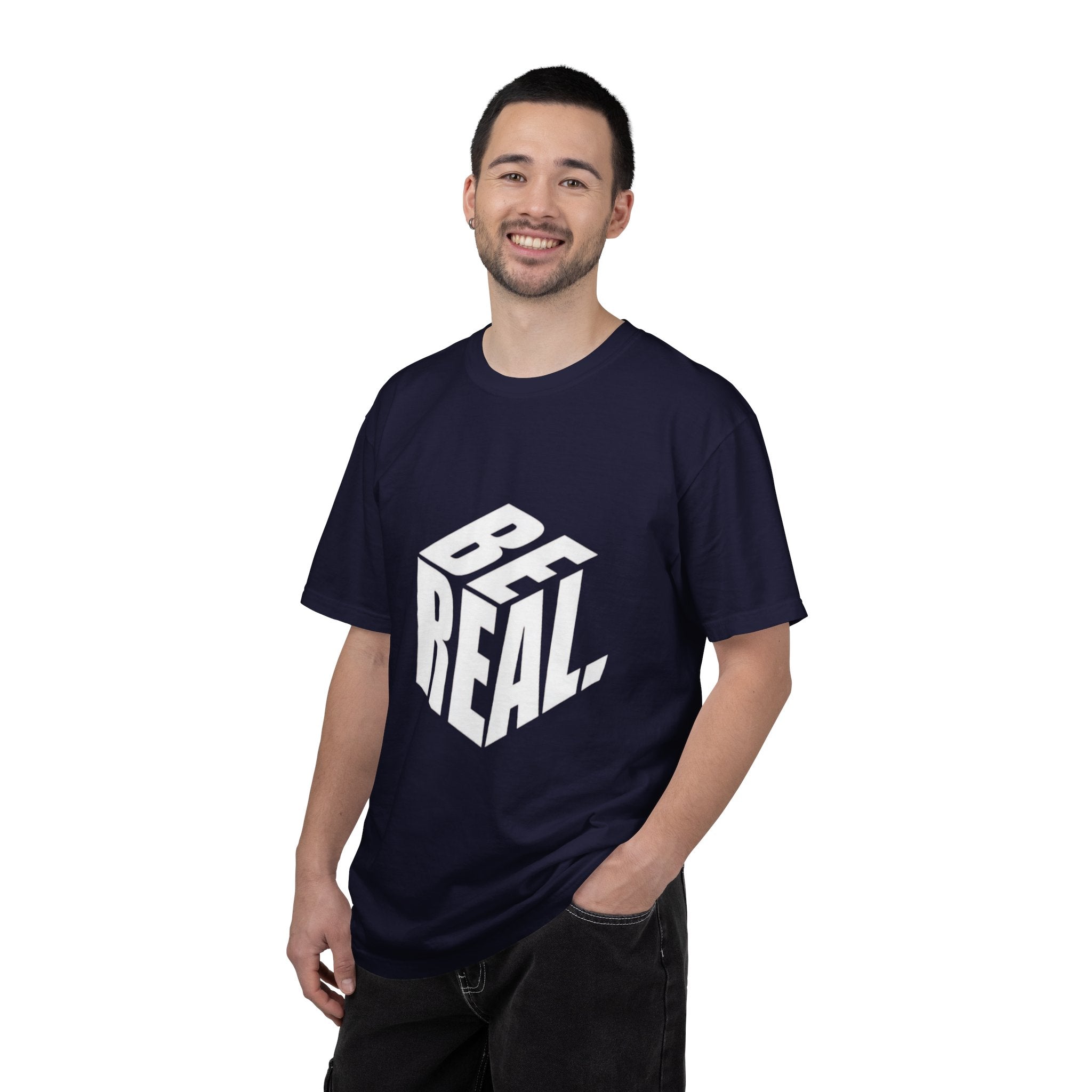 Be Real T-Shirt — Bold 3D Typography Graphic Tee