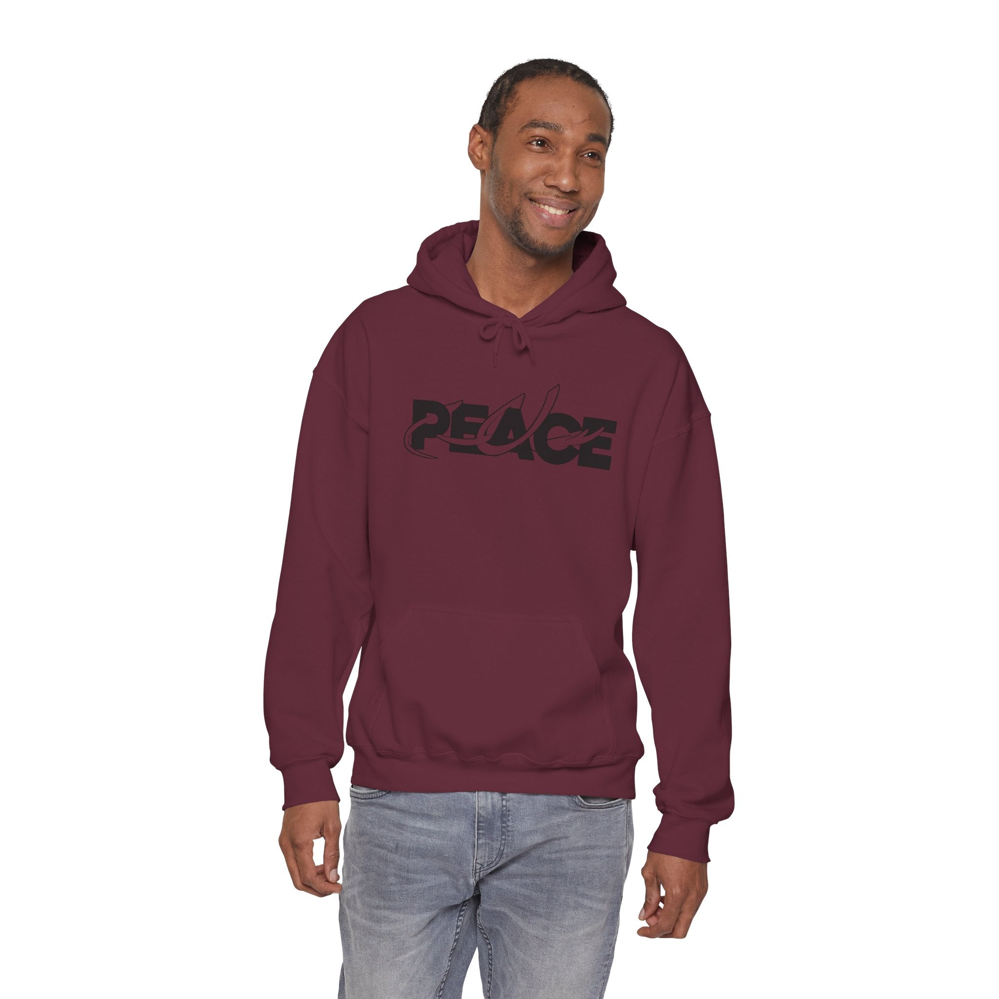 Peace Logo Hoodie — Minimal Black & White Peace Graphic Pullover