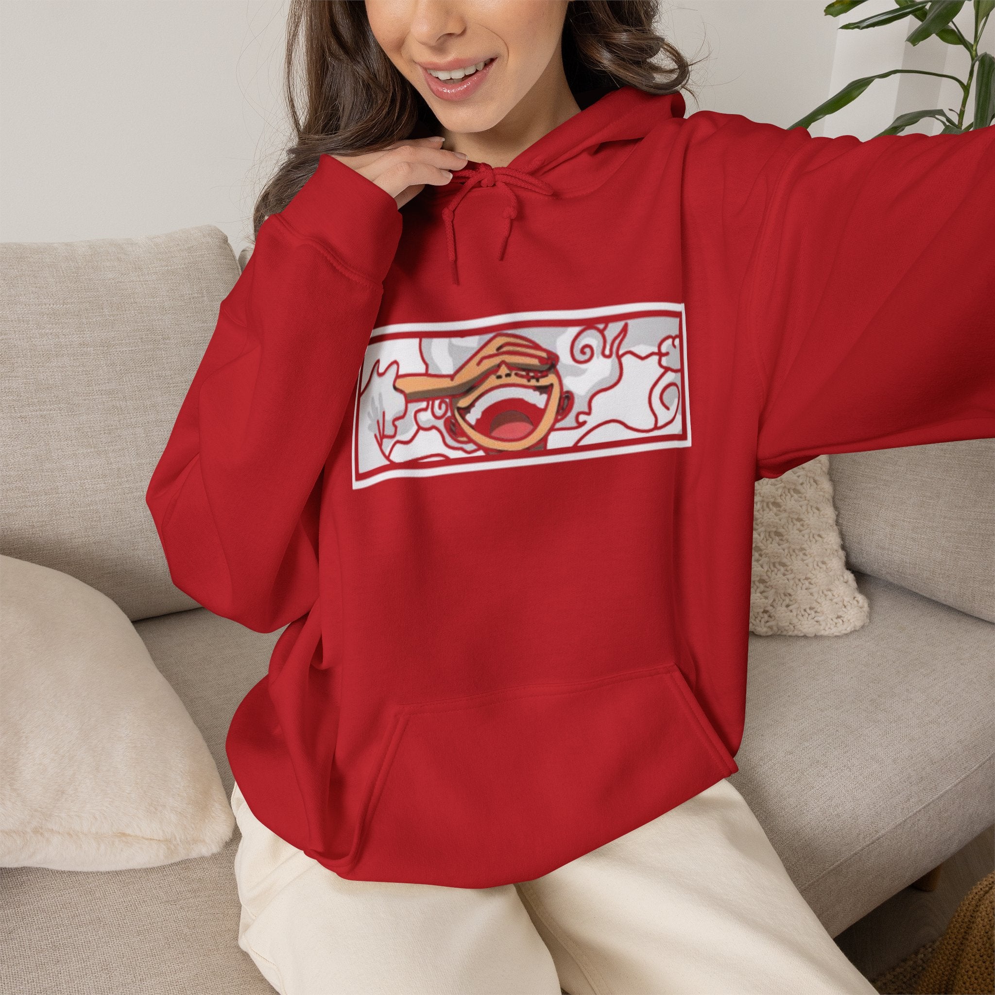 Laughing Mouth Graphic Hoodie — Anime Smile Streetwear Hoodie