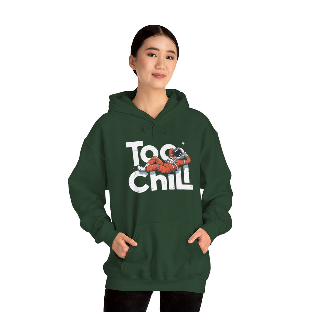 Too Chill Astronaut Hoodie — Retro Space Graphic Pullover