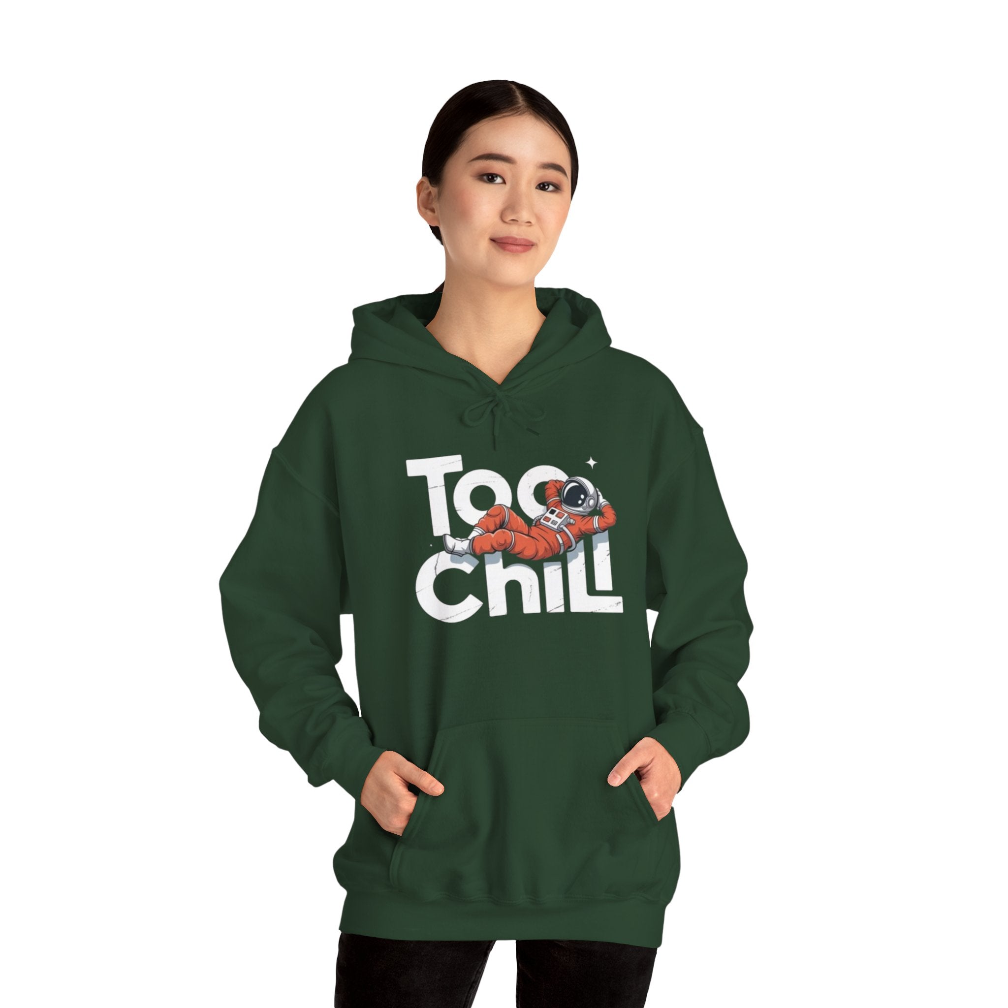 Too Chill Astronaut Hoodie — Retro Space Graphic Pullover