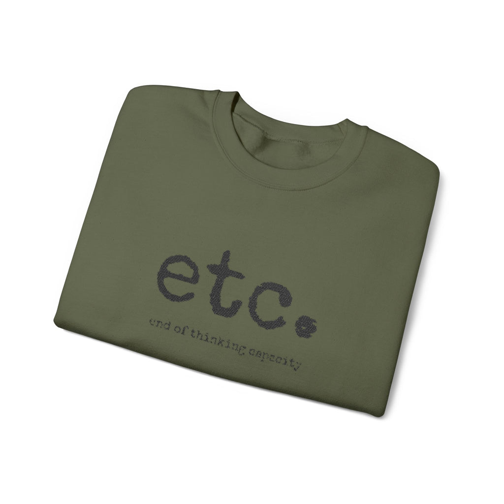 Crewneck Sweatshirt – Minimal 'etc.' Script Logo Casual Pullover