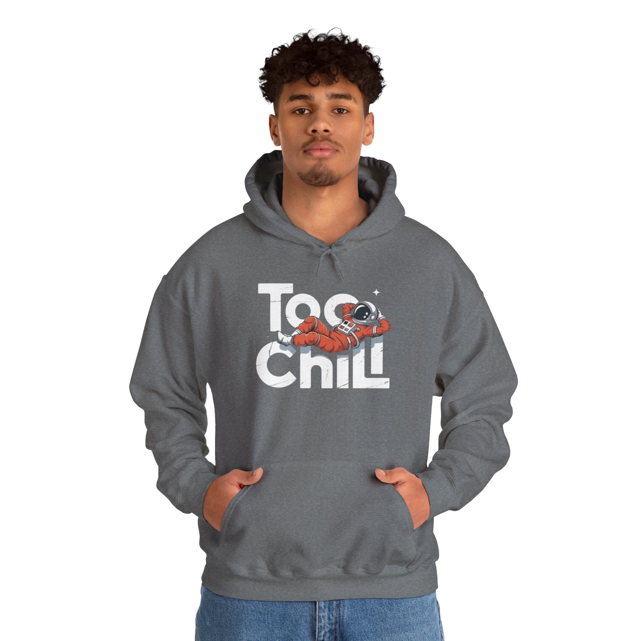 Too Chill Astronaut Hoodie — Retro Space Graphic Pullover