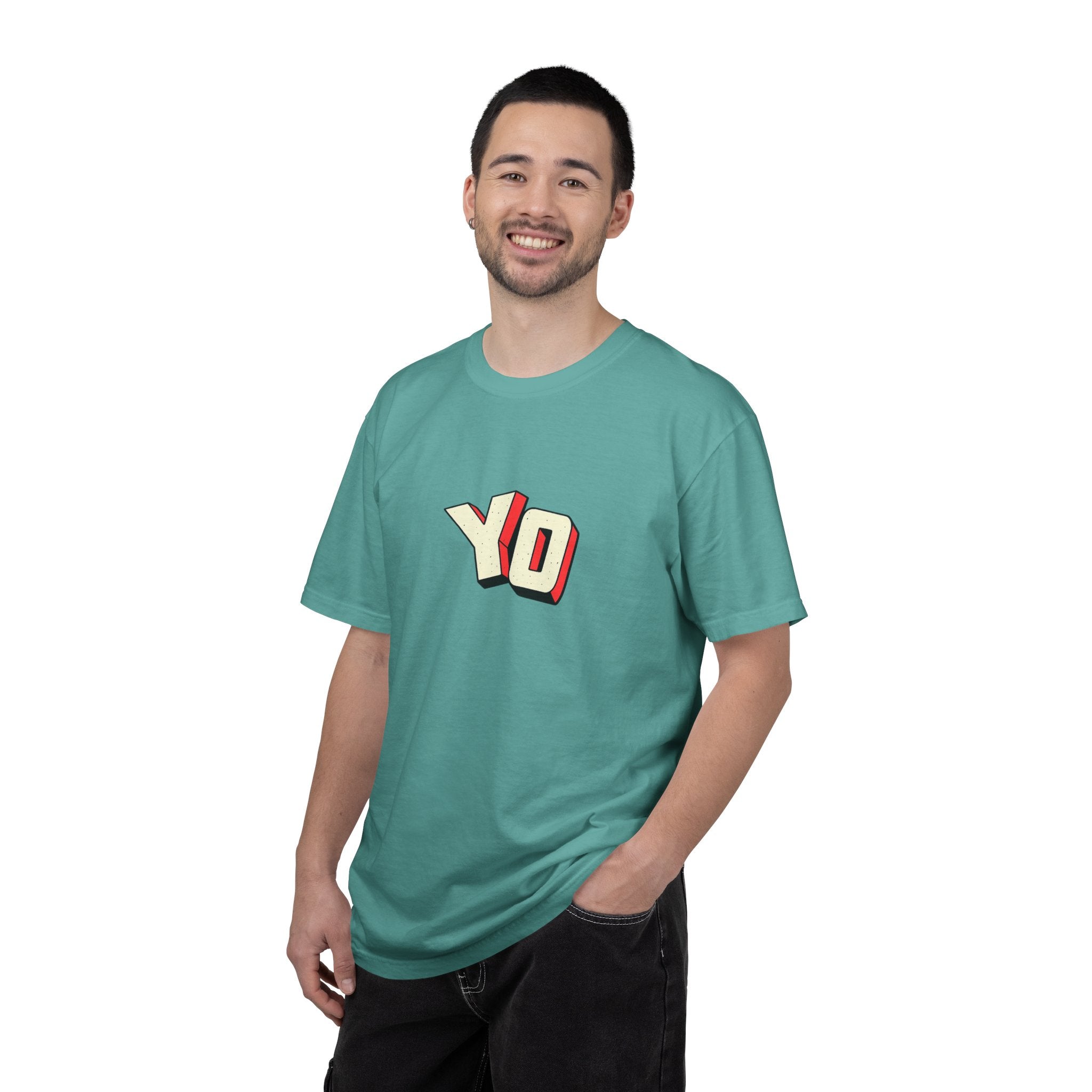 Yo Graphic T-Shirt — Retro 3D Lettering Tee