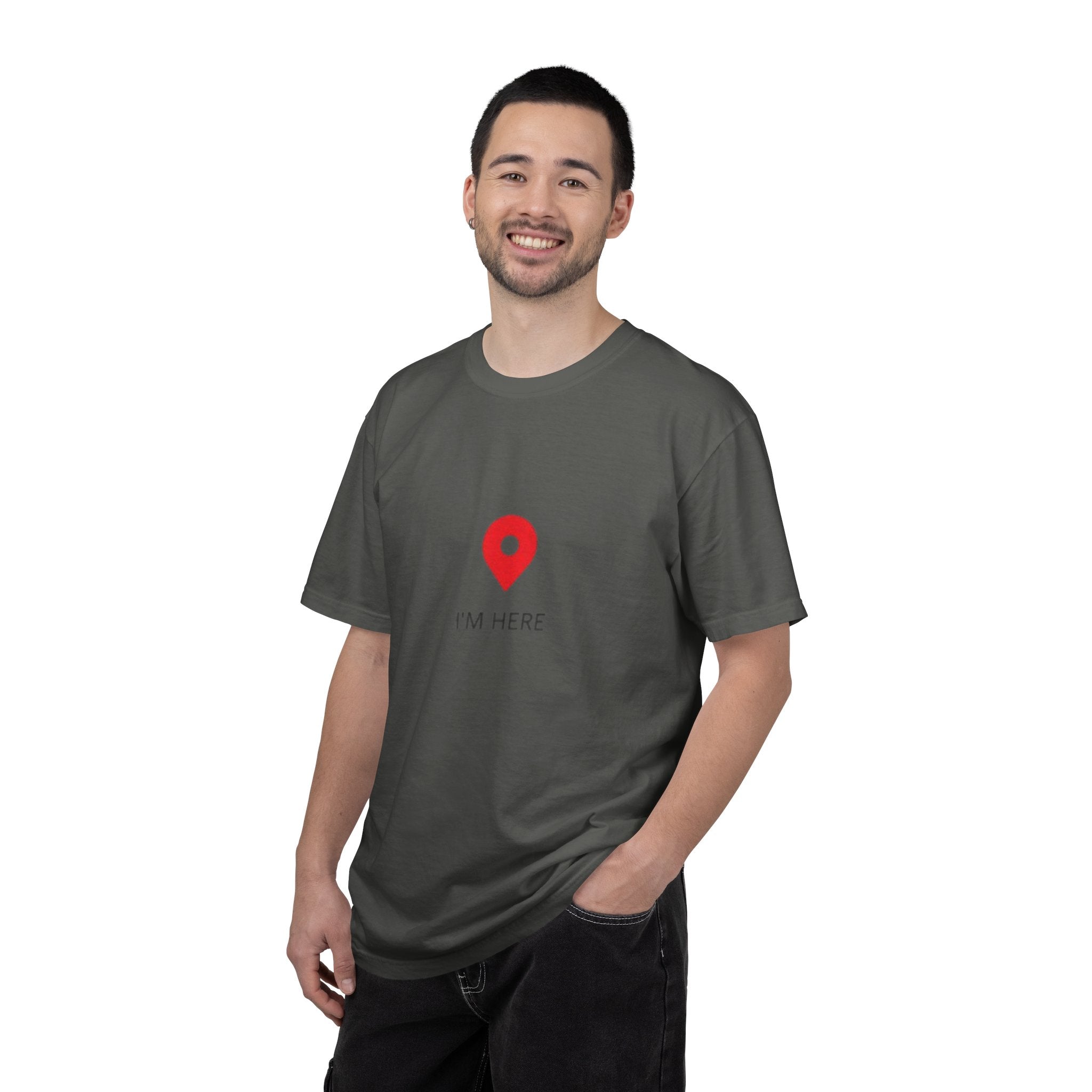 I’m Here T‑Shirt — Location Pin Graphic Tee