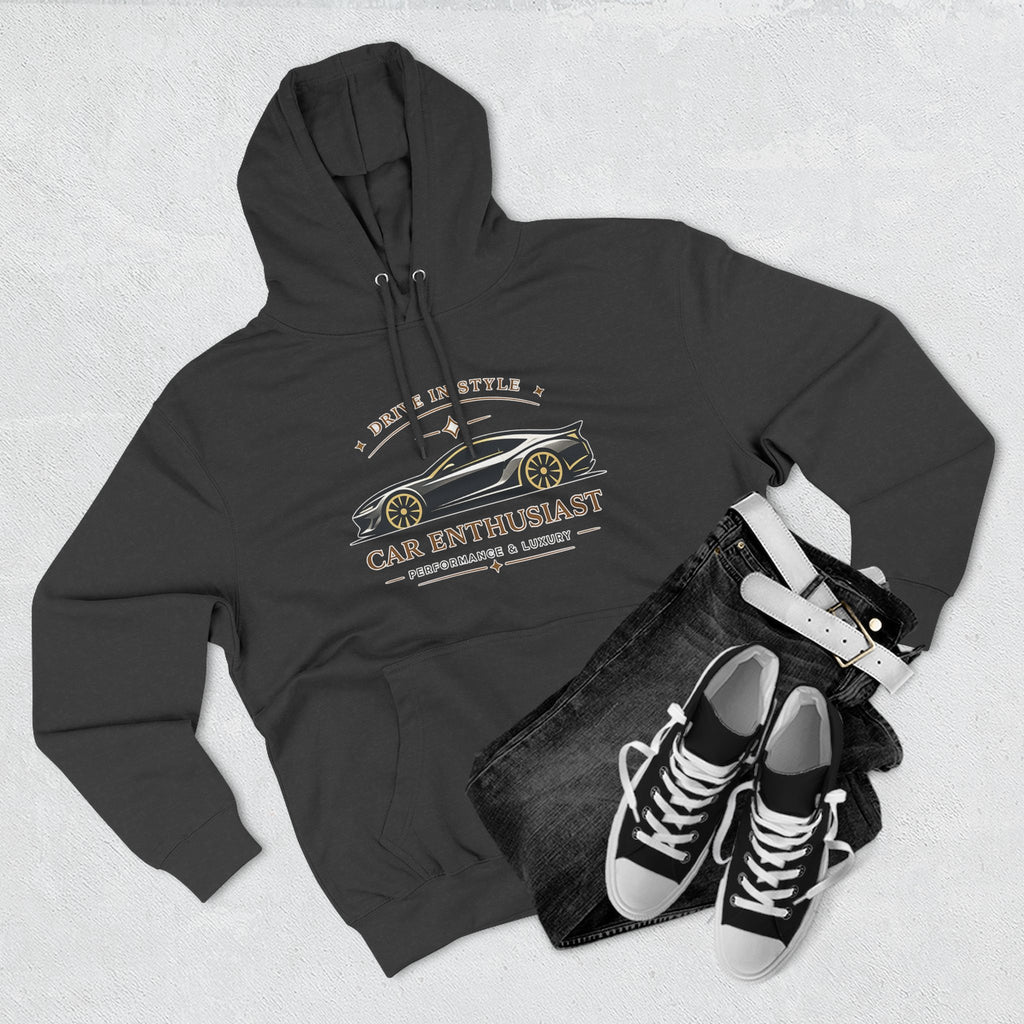 Car Enthusiast Hoodie — Vintage Sports Car Graphic, 'Drive in Style' Casual Pullover