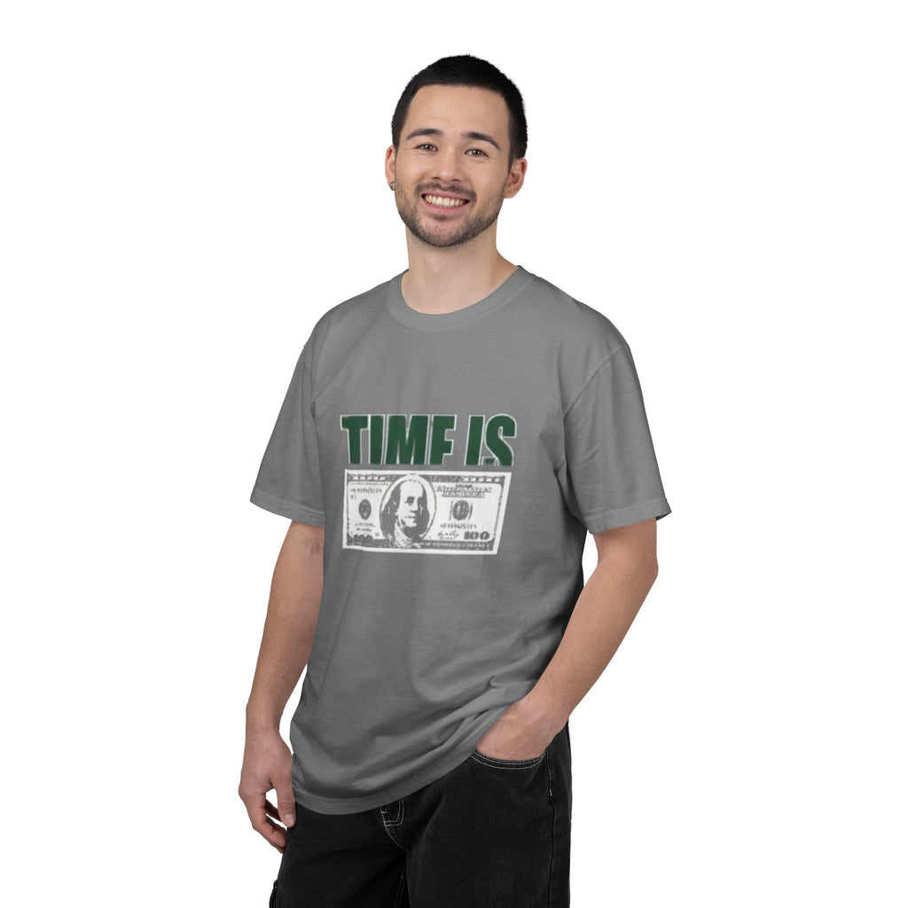 Money Vibe T-Shirt — "TIME IS" Graphic Dollar Bill Tee