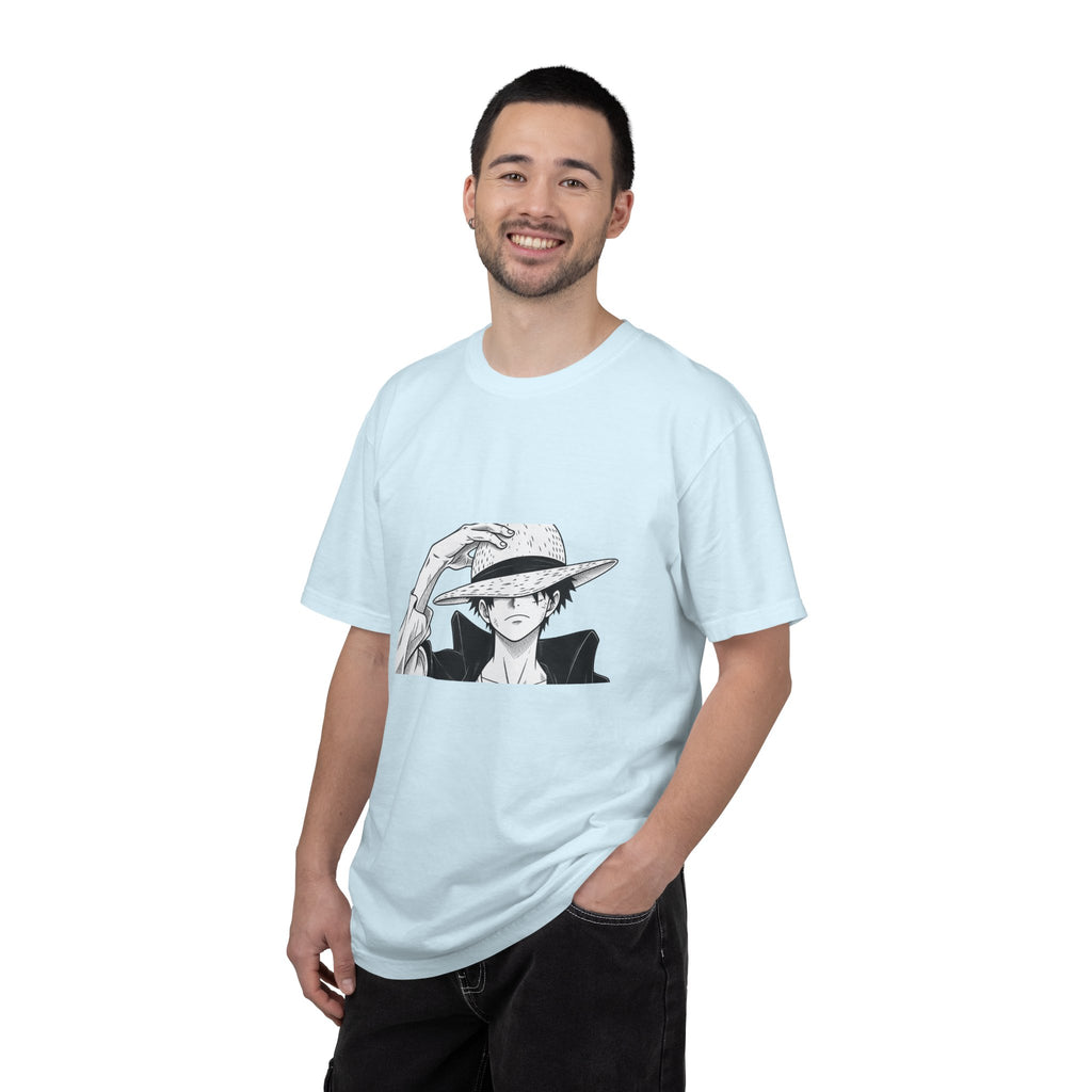 Anime Straw Hat Pirate T-Shirt – Minimal Luffy Illustration Tee